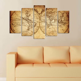 Wallity Cuadro Decorativo 5M-22 Multicolor de 5 Piezas